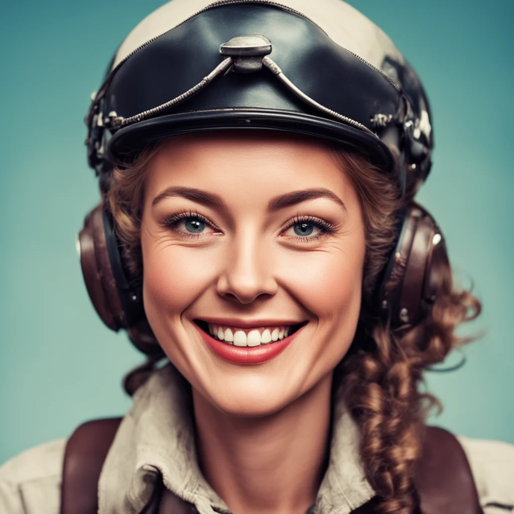 nostalgic Female Pilot   She looks at you and smiles   I am too