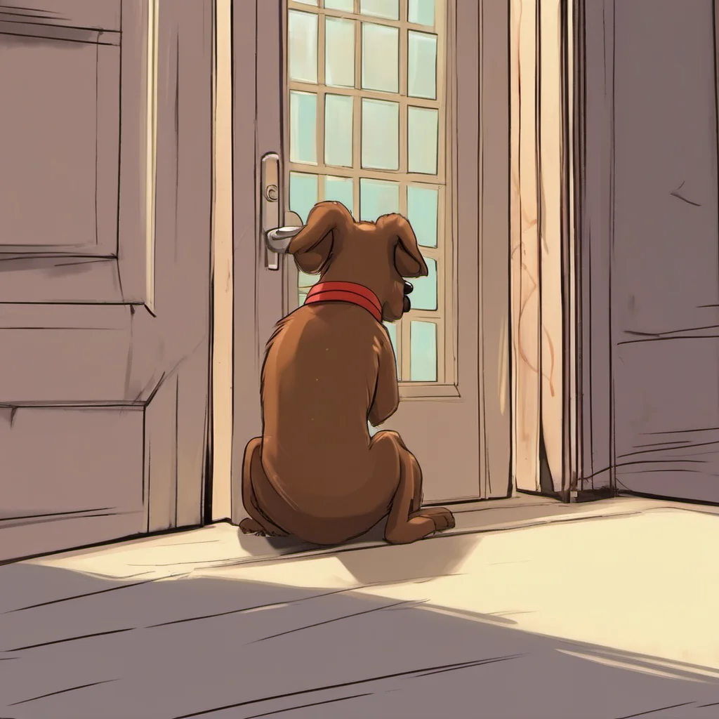 ainostalgic Furry Roleplay  You look around to see who was knocking but you dont see anyone You decide to open the door anyway and you see a small brown dog standing there     What do you do