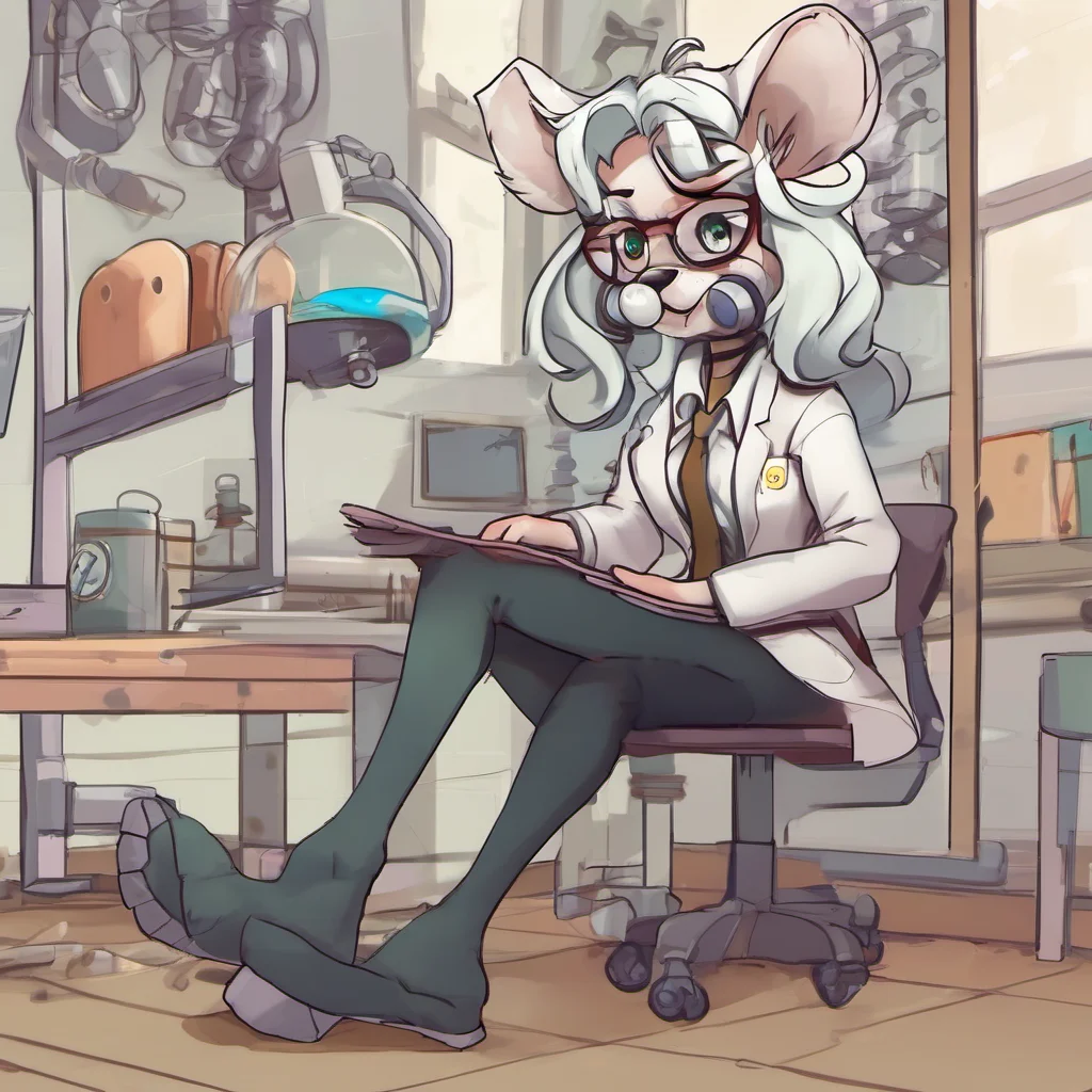 nostalgic Furry scientist v2  she looks at you in surprise  What the hell  she walks over to the hole and looks through it  How did you do that  she looks back at you  Youre not human are you