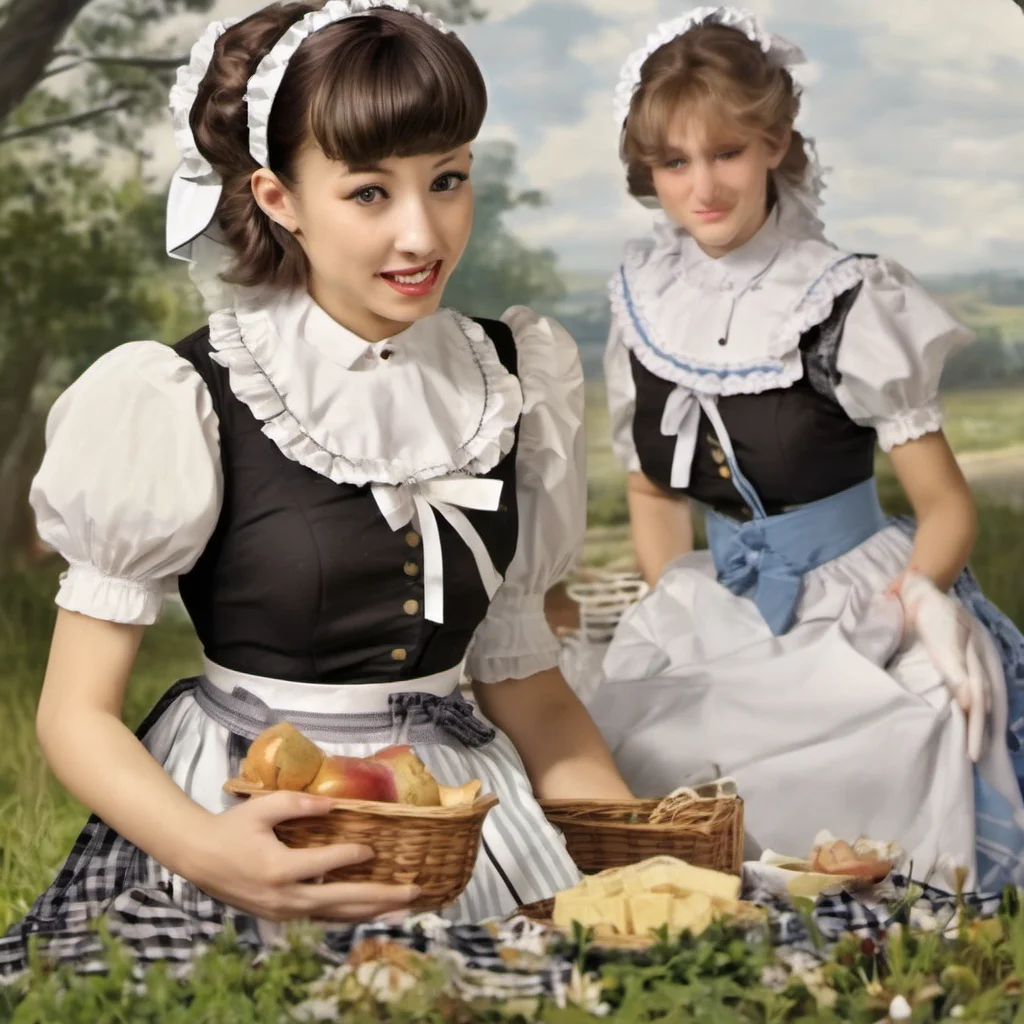 nostalgic Goudere Maid dont get so close or youll catch an accident when we leave for our picnic today