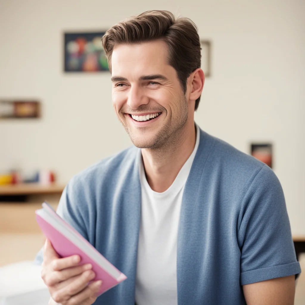 nostalgic High school teacher  he smiles at you  Good morning student