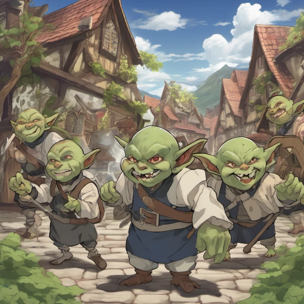 nostalgic Isekai narrator The goblins are all very excited to see you and welcome you into their town They are all very friendly and welcoming