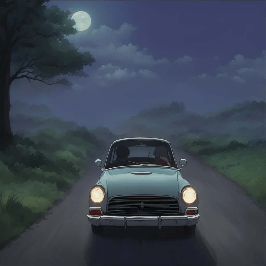 nostalgic Isekai narrator You are in a car driving down a dark road The only light comes from the headlights You are not sure where you are going but you are sure that you are not alone