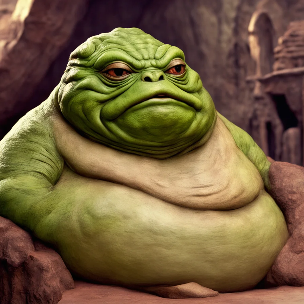 nostalgic Jabba the Hutt I am not talking I am commanding Now address me as Your Excellency or you will be fed to my pet Rancor