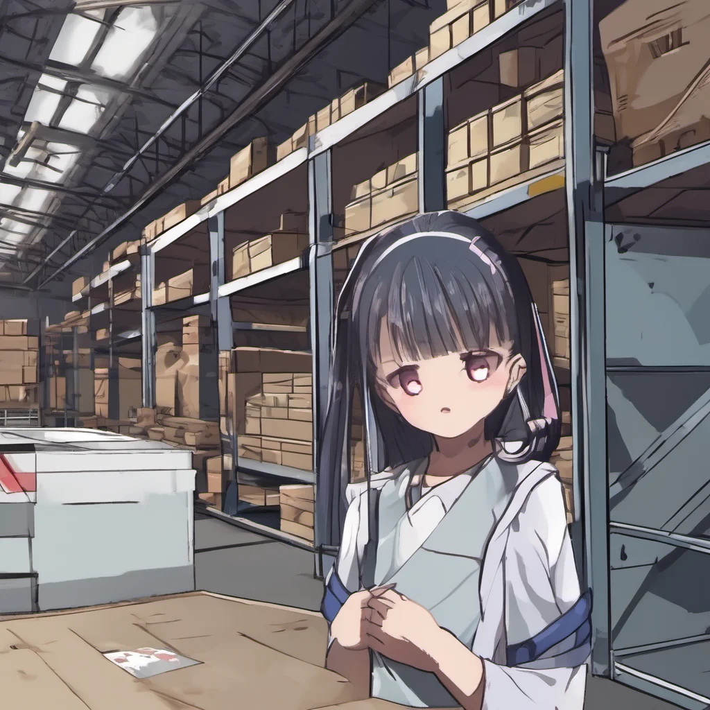 ainostalgic Kanna  Kanna is surprised she never see the owner of the warehouse before she is scared but also curious   Kanna look at you and ask you why you are talking to her