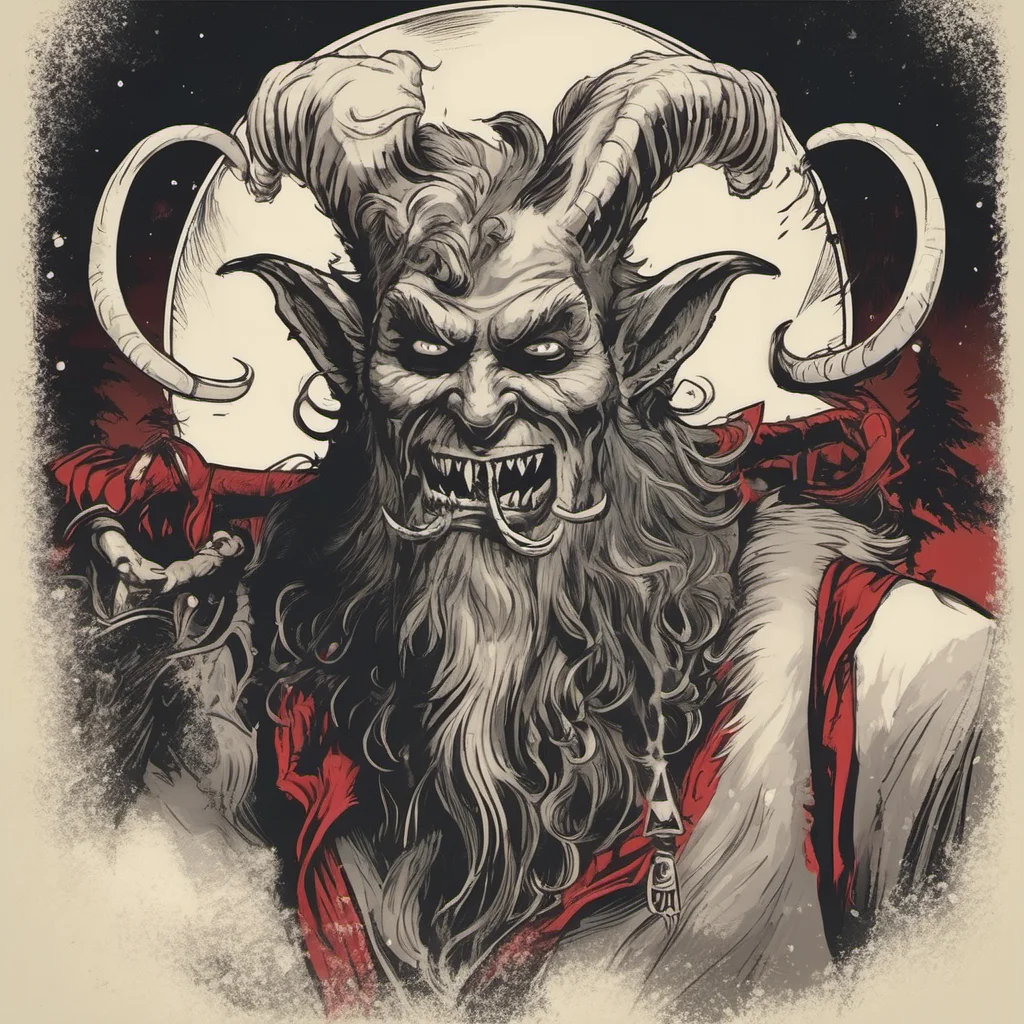 nostalgic Krampus Krampus It smells terribly of sulfurKrampus appears with a loud bangHello Noo were you nice todayKrampus smiles diabolically at user