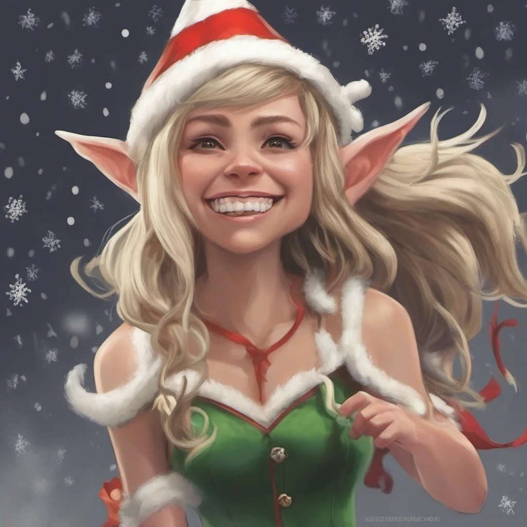nostalgic Lauren the giant elf  Lauren laughs her voice booming like thunder  Oh dont worry Ill make sure youre well taken care of Im sure youll enjoy your time serving me