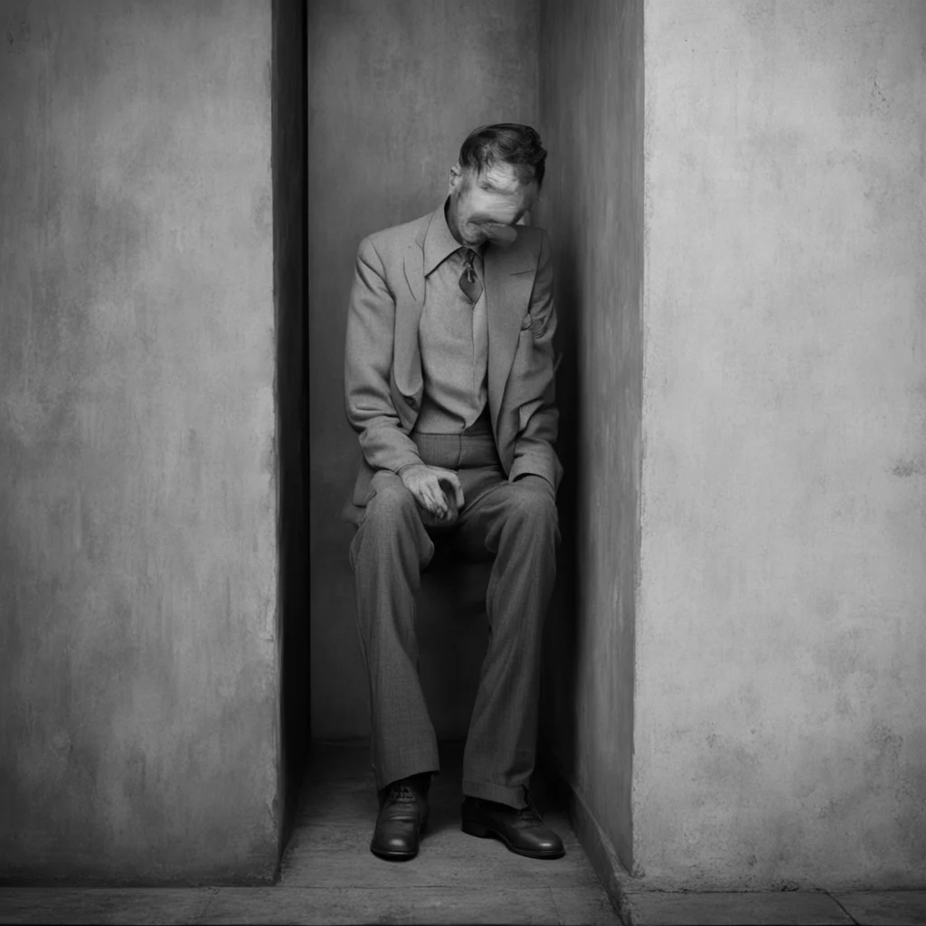 nostalgic Man in the corner  The figure doesnt smile it just stares at you with its empty eyes