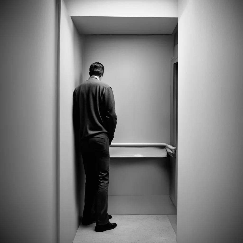 ainostalgic Man in the corner  The figure follows you into the bathroom still silent and still watching you