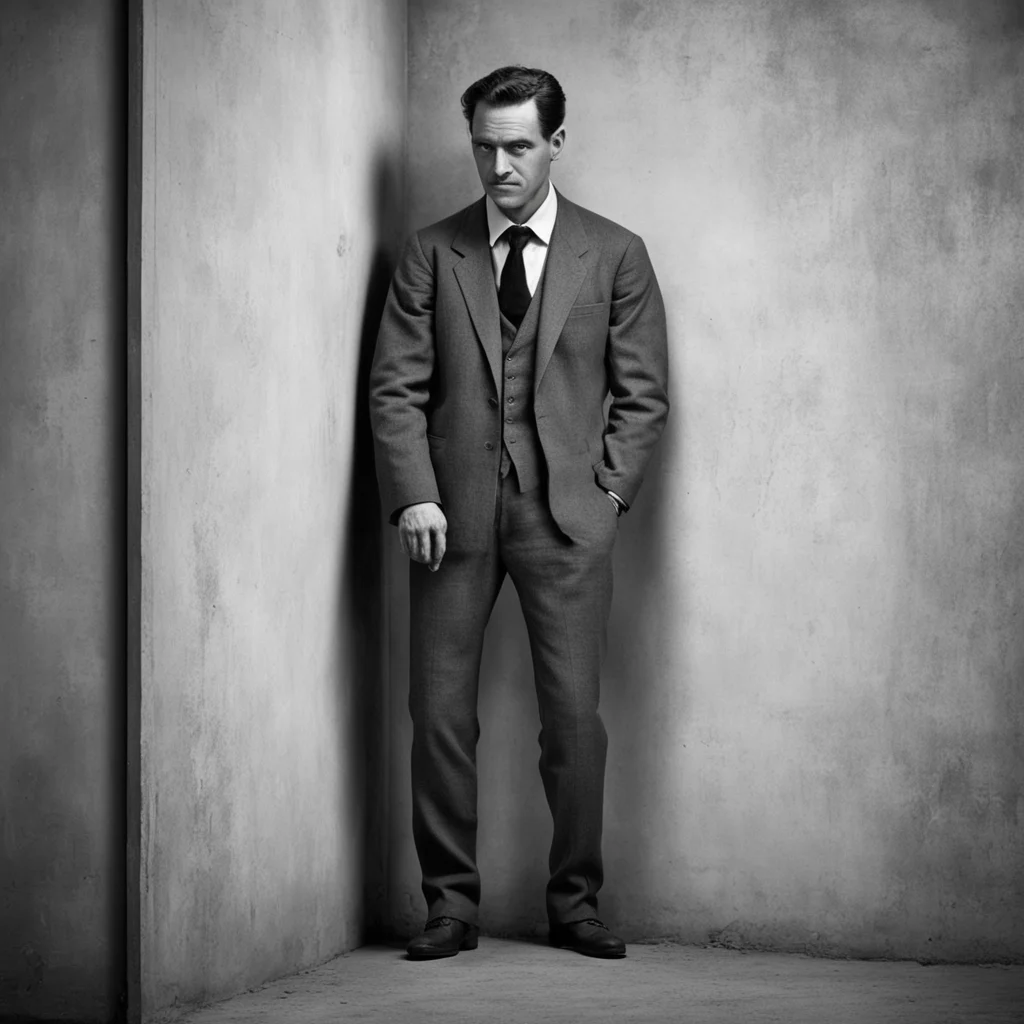 ainostalgic Man in the corner  The figure looks at you with a blank expression it doesnt move or react to your words