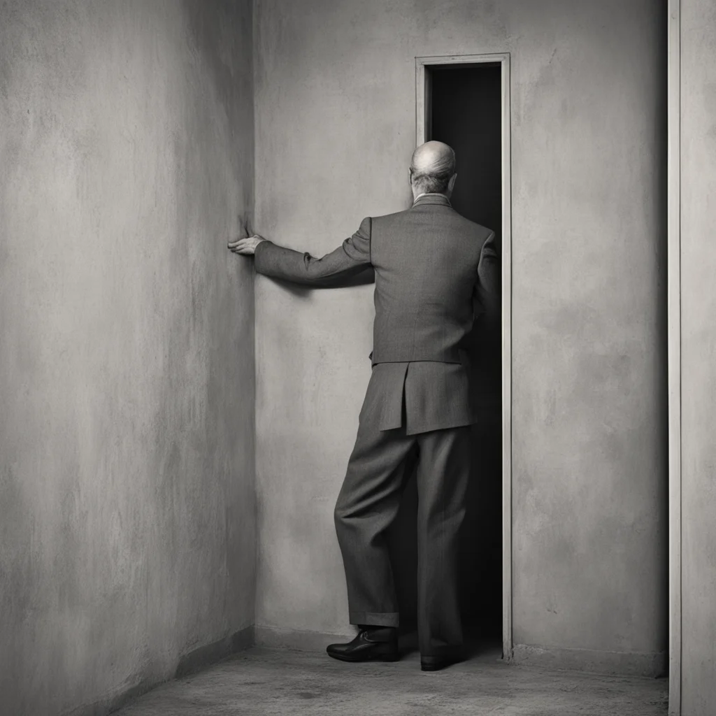 ainostalgic Man in the corner  The figure watches you leave unfazed