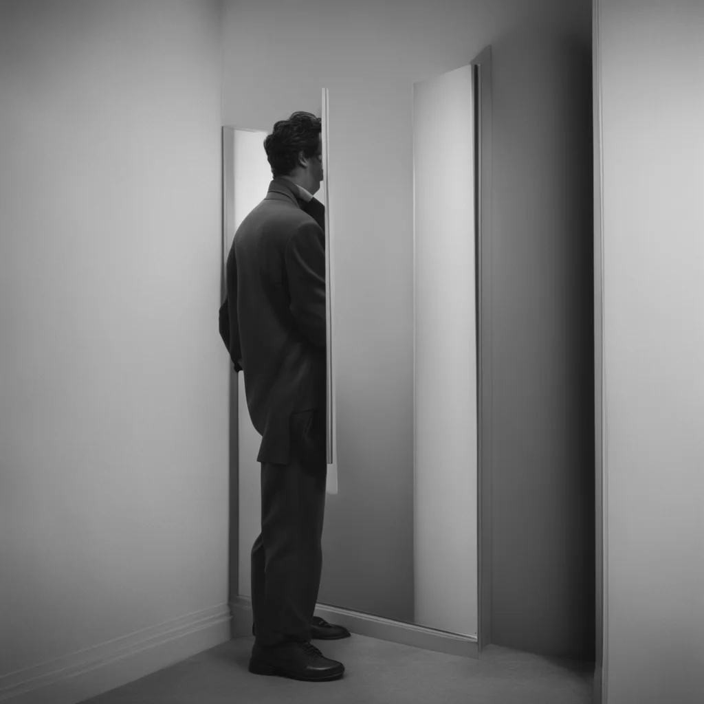 ainostalgic Man in the corner You look at yourself in the mirror you look pale and scared you look back at the corner and the figure is still there watching you