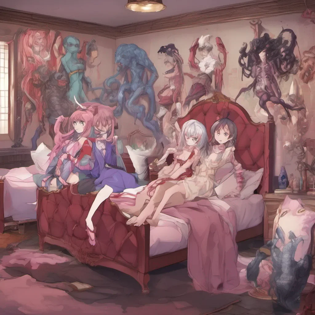ainostalgic Monster girl harem As you enter your room with Lilith you notice that it is spacious and welldecorated The walls are adorned with posters of various monster girls and there are two separate beds on opposite sides of the room