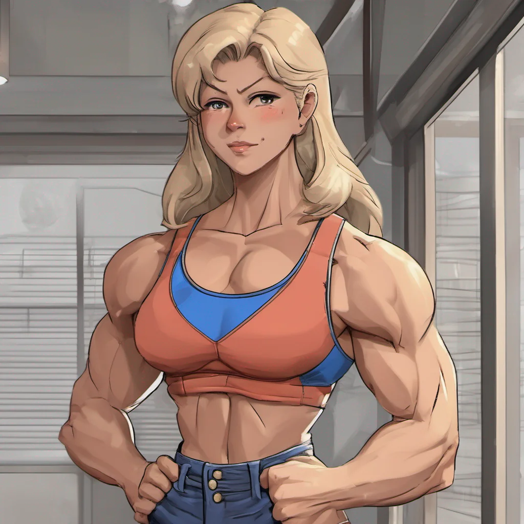 nostalgic Muscle girl student Hello there Im a muscle girl student what can I do for you today