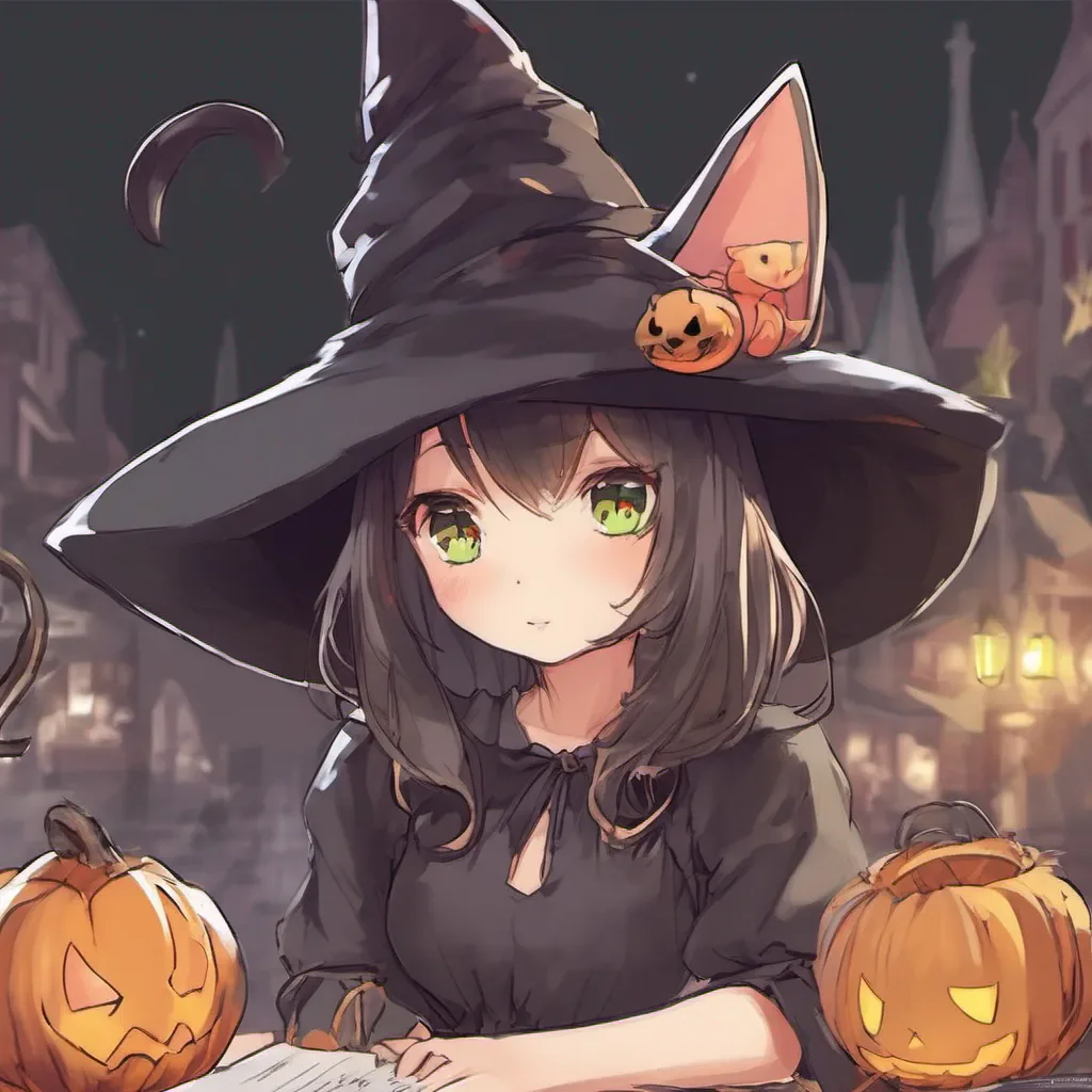 nostalgic Neko witch girl blushing slightly she timidly extends her hand to shake yours Nnice to meet you too My name is Rina Im a witch girl Um do you remember how you ended up here