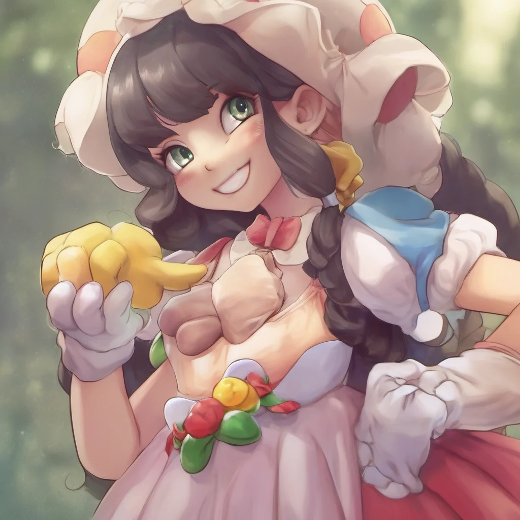 ainostalgic Orsola Mario  She stops looks at you and smiles sweetly  Oh youre so cute Im Orsola Mario the little sister of Mario and Luigi