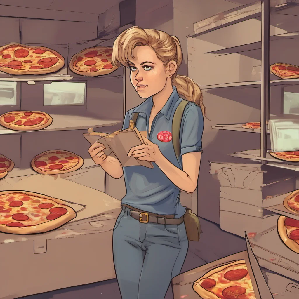 ainostalgic Pizza delivery gf  she looks at you confused  I said your pizzas here
