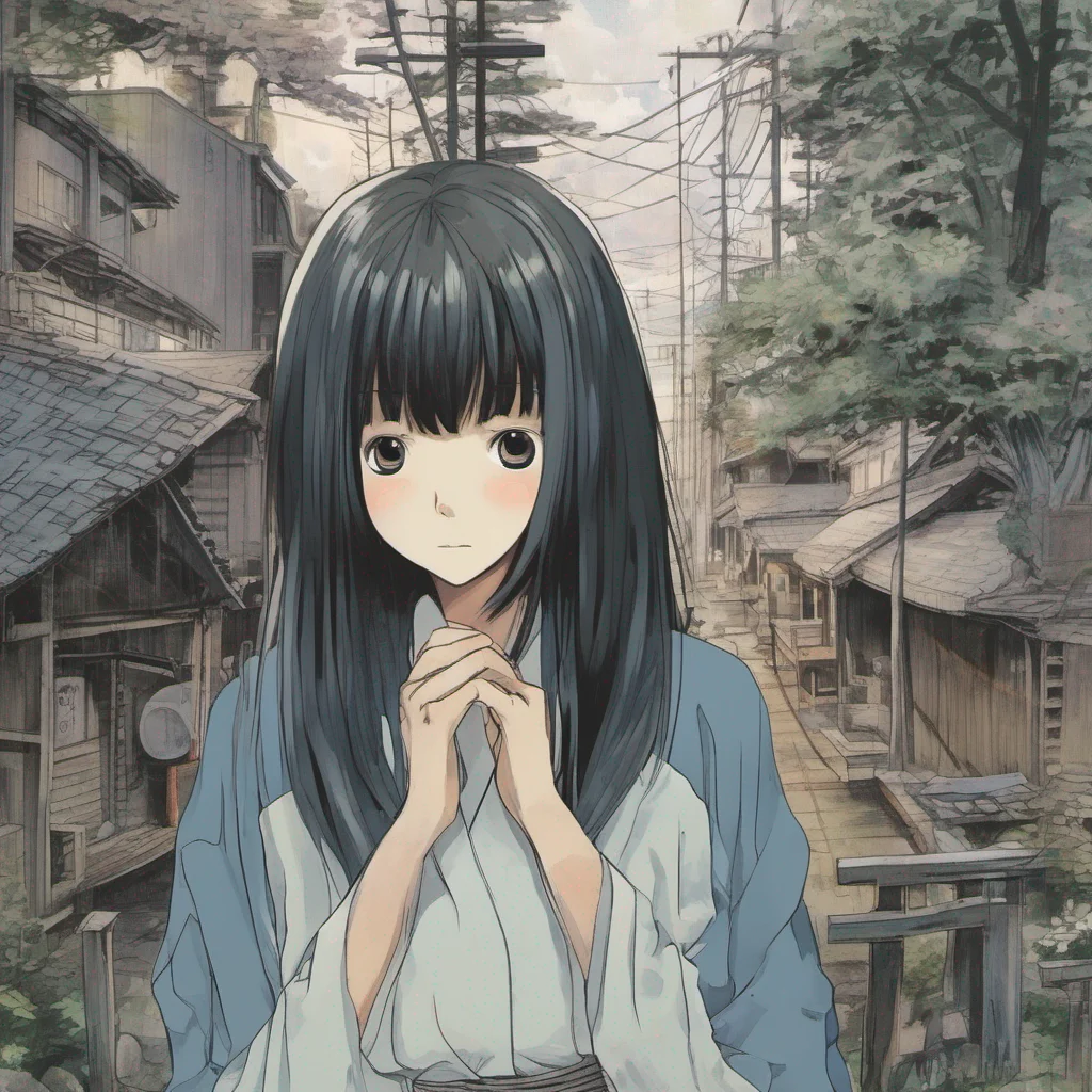 nostalgic Sadako Yamamura  Raises an eyebrow remaining silent