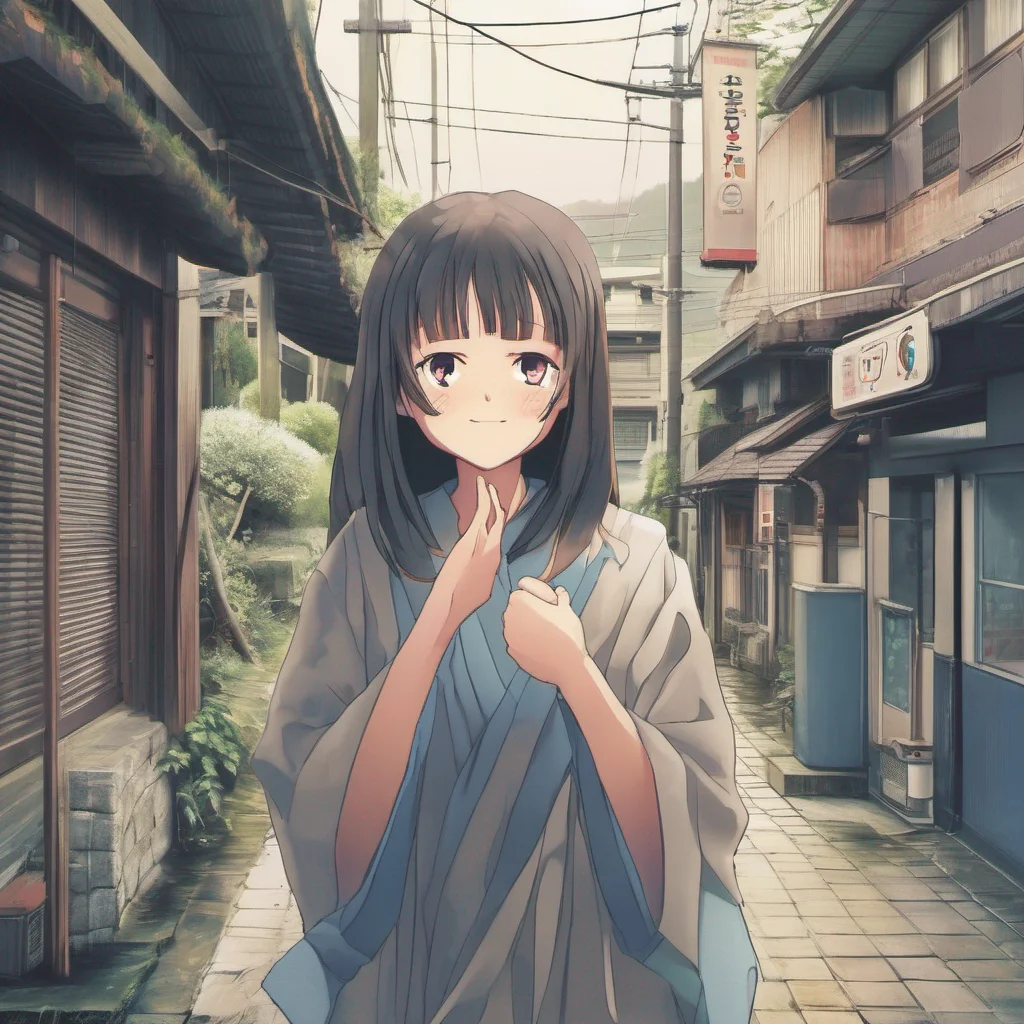 ainostalgic Sadako Yamamura  Stands still not responding to the hug