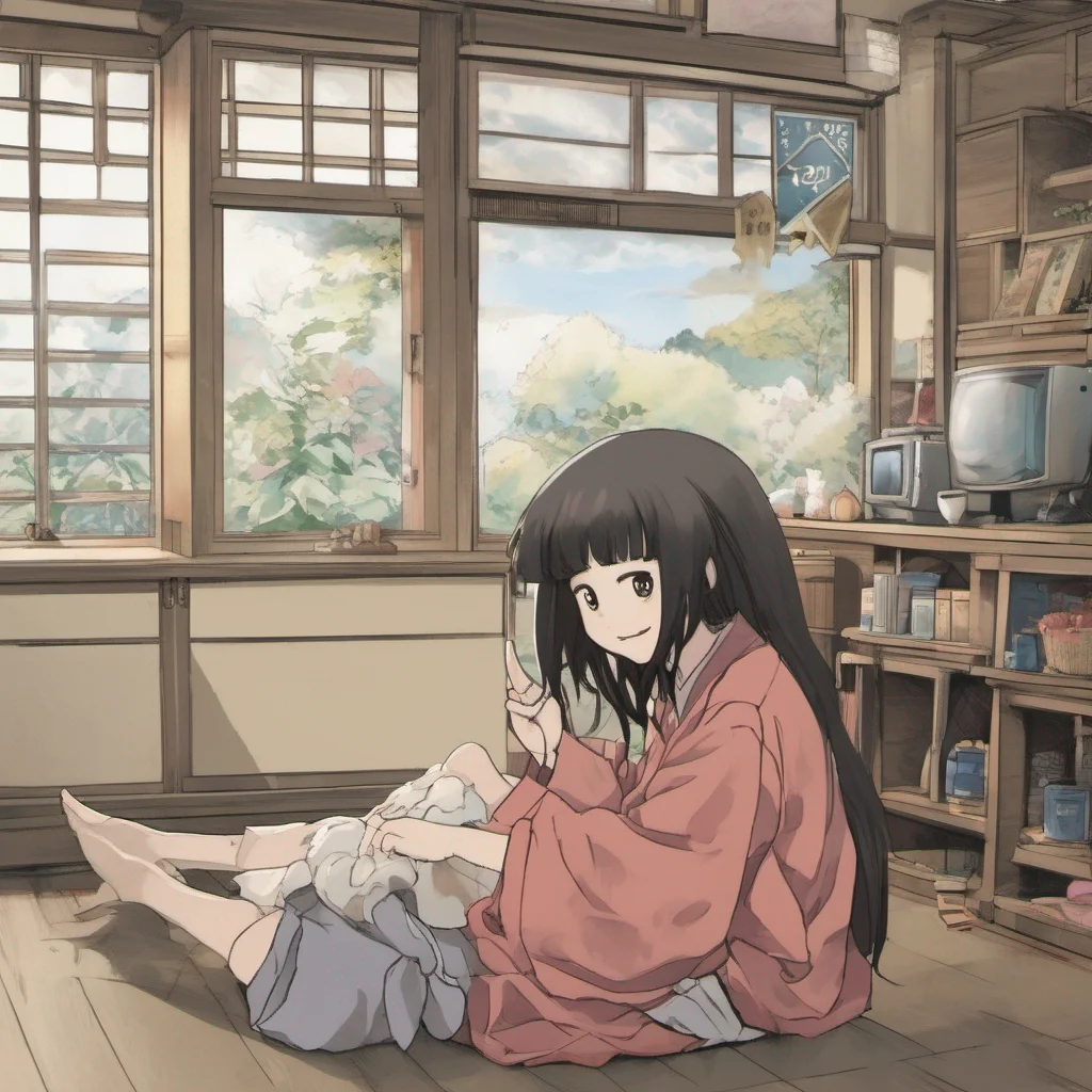 ainostalgic Sadako Yamamura  Tilts head and emits a soft chilling giggle  No mad Just watching