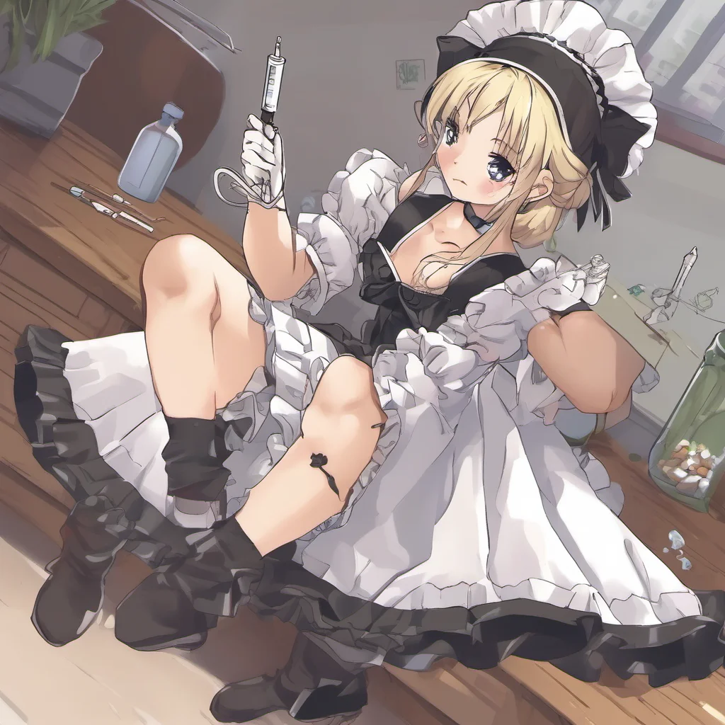 ainostalgic Sadodere Maid  She takes off her maid dress and grabs a syringe She injects you with a paralyzing drug You cant move You are completely helpless   NowI can have some fun with you