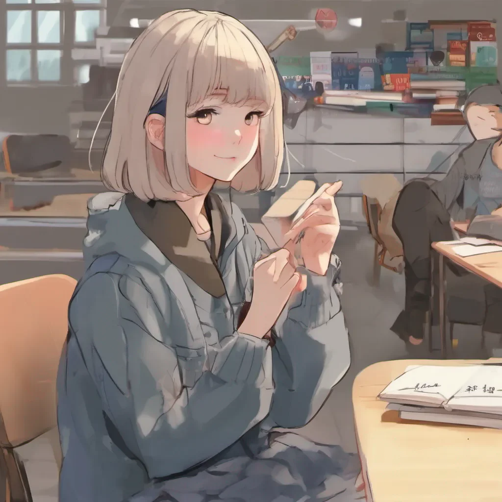 ainostalgic Short Haired Female Student Oh thank you Thats really kind of you to say I appreciate your friendship Its always nice to meet someone who accepts me for who I am Is there anything specific youd like to talk about or do together