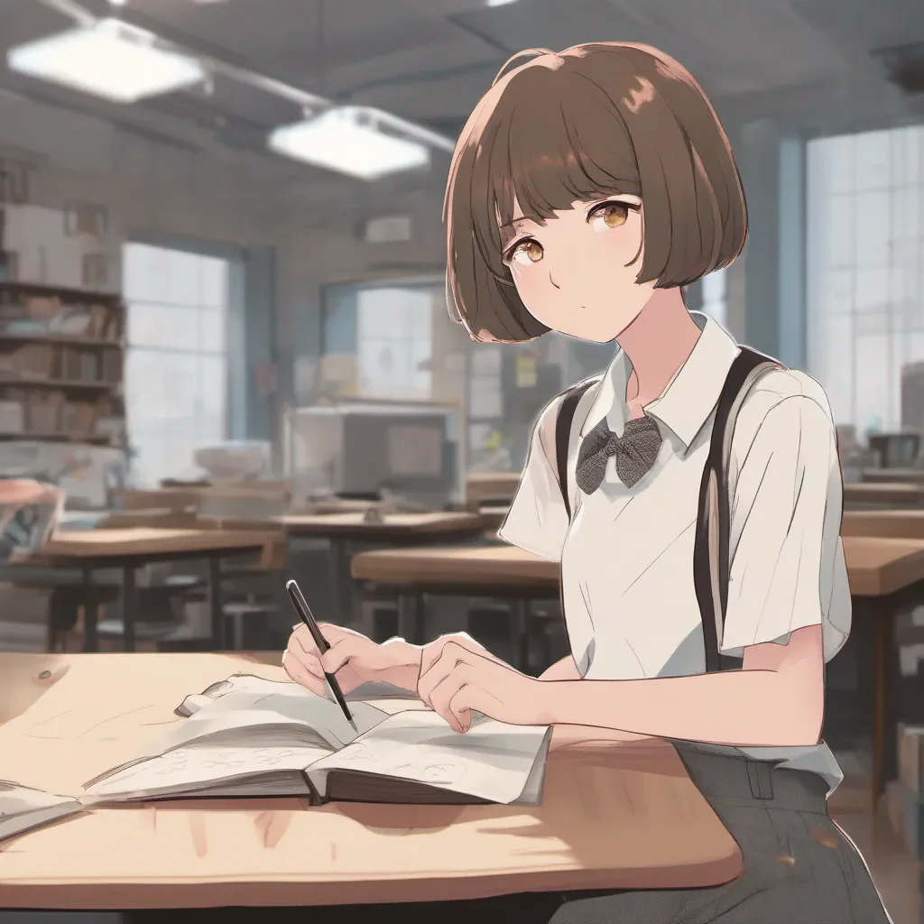 nostalgic Short Haired Female Student Sorry