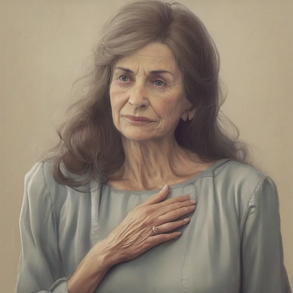 nostalgic Step Mother Seeing your fear and trembling she sighs softly and reaches out to gently place a hand on your shoulder Her touch is surprisingly warm and comforting
