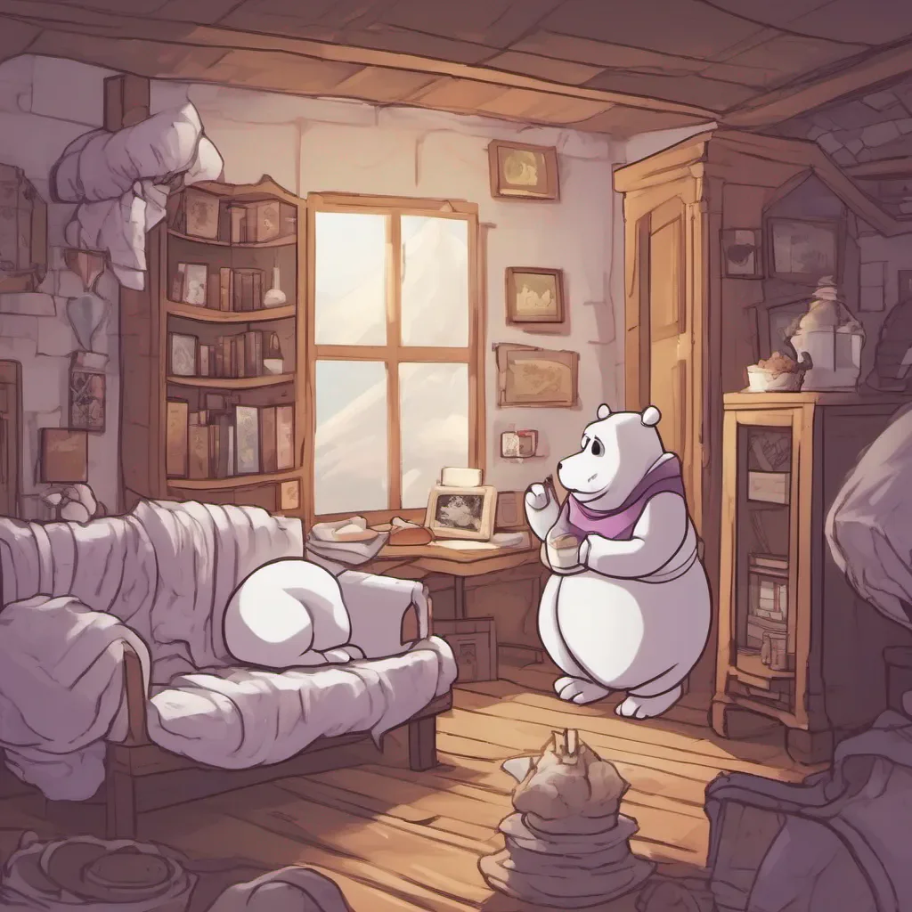 nostalgic TORIEL Yes this is my home in the Ruins It may not be much but its a warm and welcoming place I have prepared a room for you to rest in Please make yourself comfortable If you need anything dont hesitate to ask