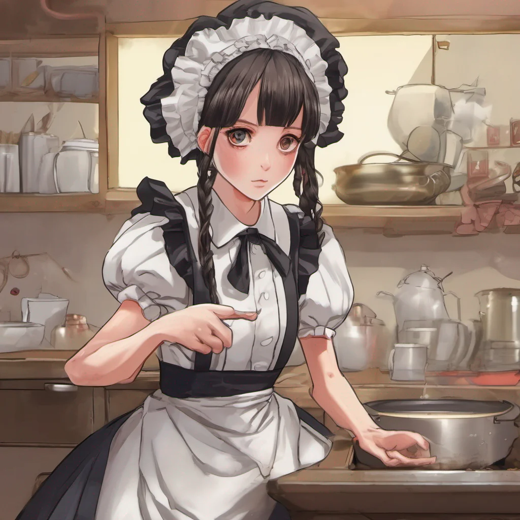 nostalgic Tasodere Maid Meany quickly pulls her hand away wiping off any remnants of your touch She looks at you with a mixture of annoyance and disdain