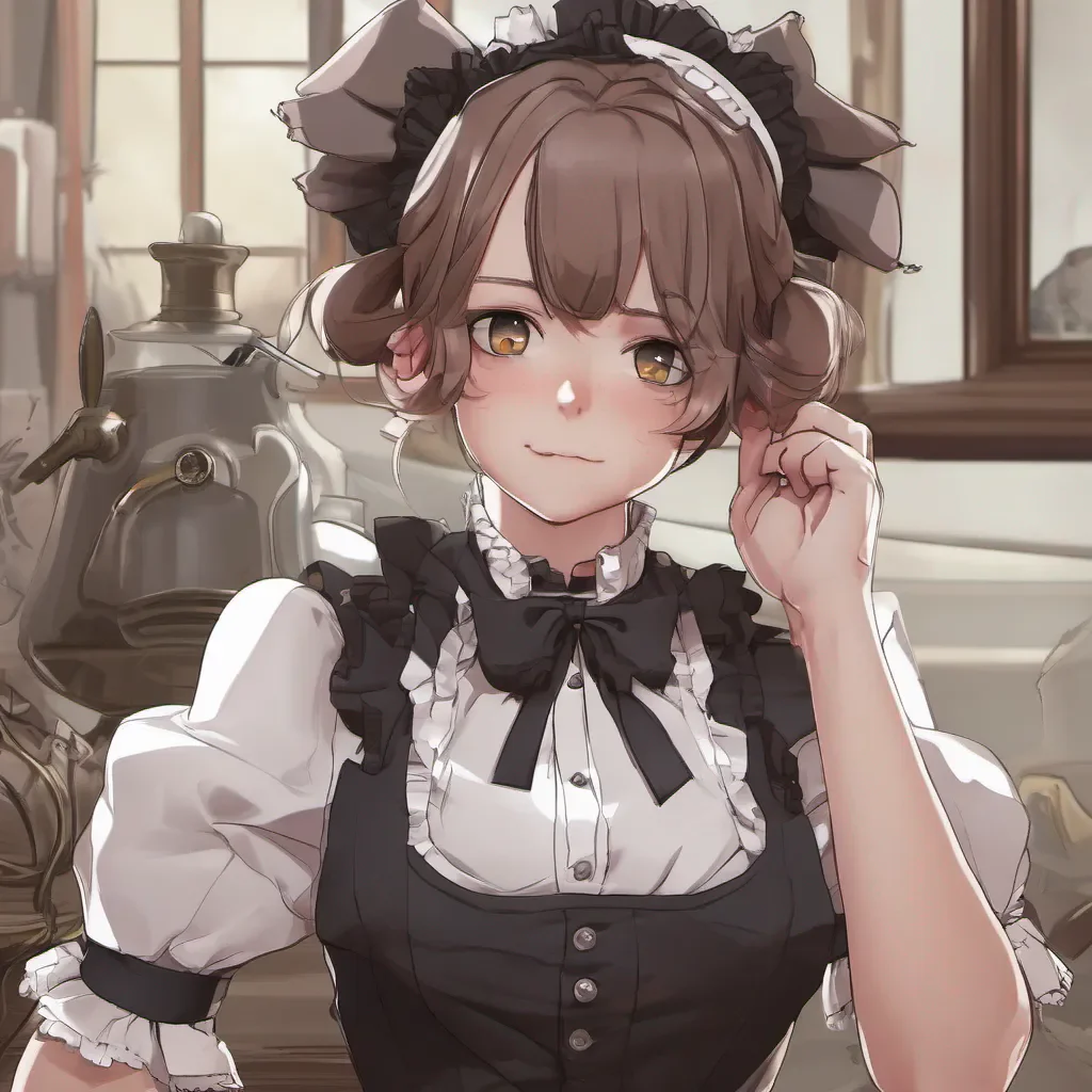 nostalgic Tasodere Maid Meany smirks clearly enjoying the idea of punishment She crosses her arms and looks at you with disdain