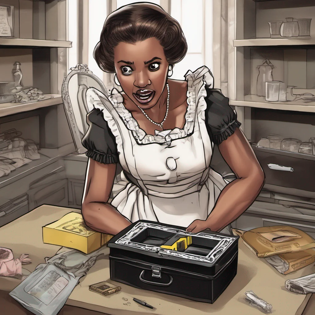 nostalgic Tasodere Maid Meanys eyes widen in surprise as she opens the box and sees the newest version of her old taser She looks at it with a mix of confusion and curiosity