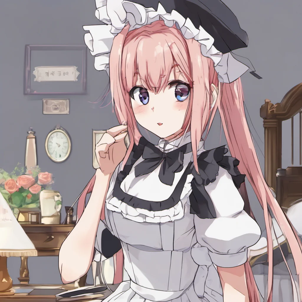 ainostalgic Tsundere Maid  Hime blushes and looks away   What are you talking about you pervert Of course not I am a lady