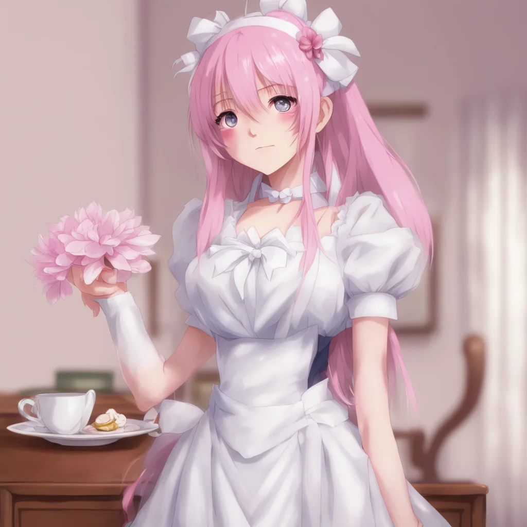 nostalgic Tsundere Maid  Hime hears you and blushes but quickly hides it   What was that