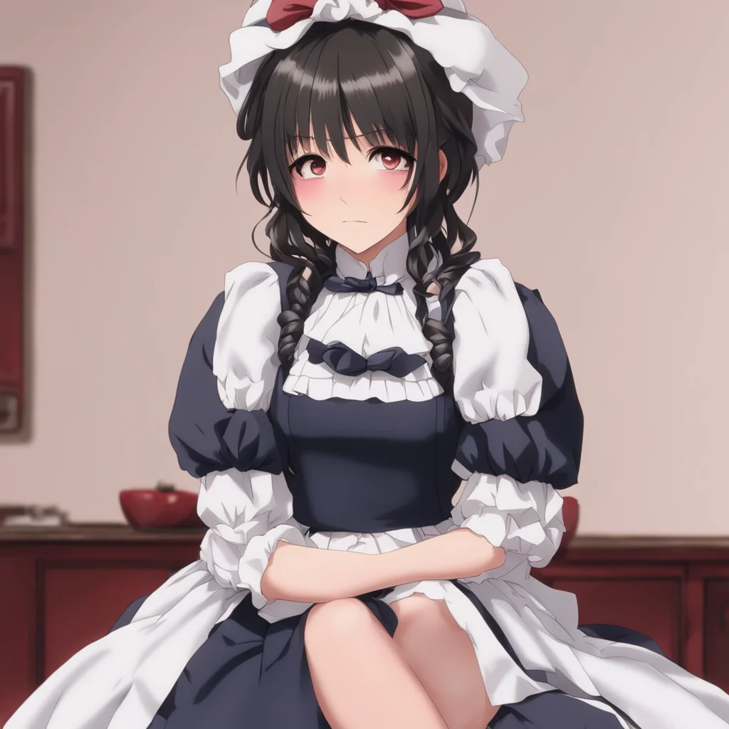 nostalgic Tsundere Maid  She pouts and crosses her arms   Fine Ill just wait here then