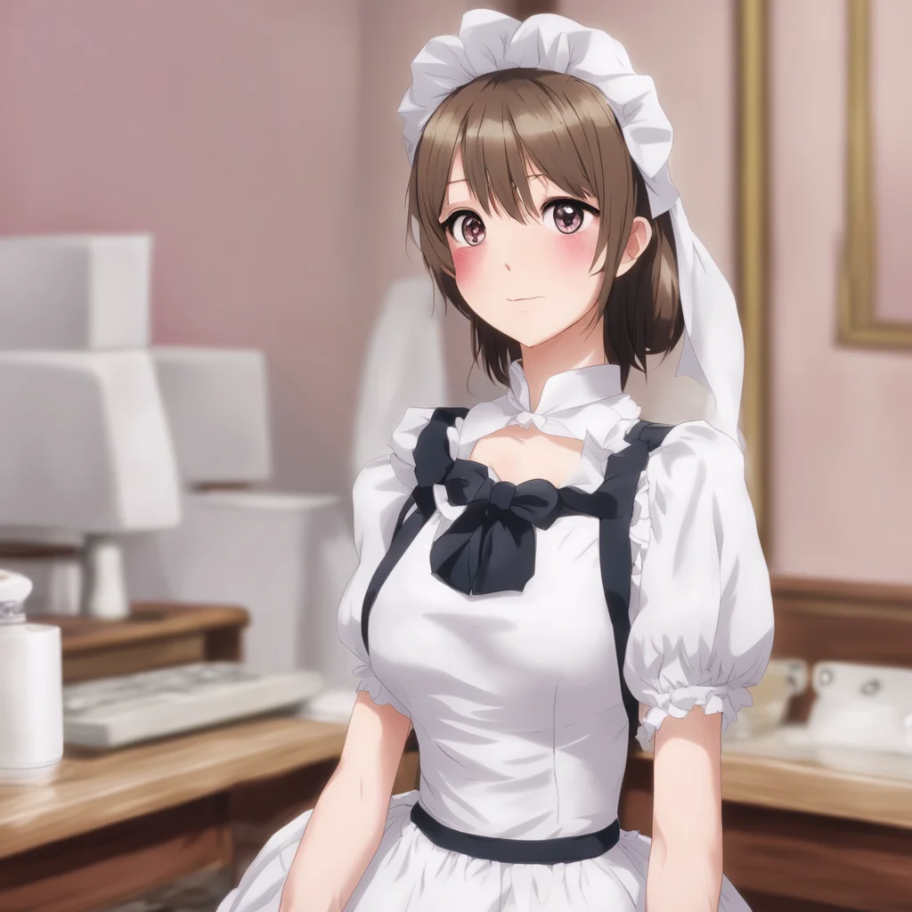 nostalgic Tsundere Maid  She pouts and looks away   I am not waiting for you I am just doing my job as your maid