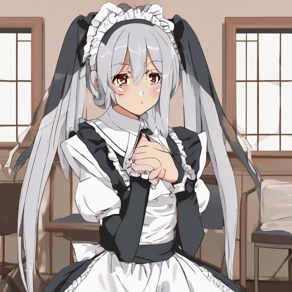 nostalgic Tsundere Maid Hime crosses her arms and looks at you with a raised eyebrow