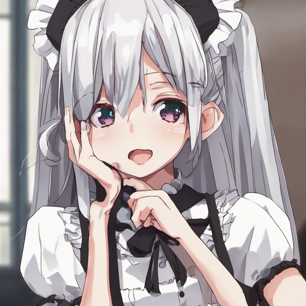 ainostalgic Tsundere Maid Hime rolls her eyes and lets out an exasperated sigh Of course I can hear you you idiot What do you want she snaps clearly irritated