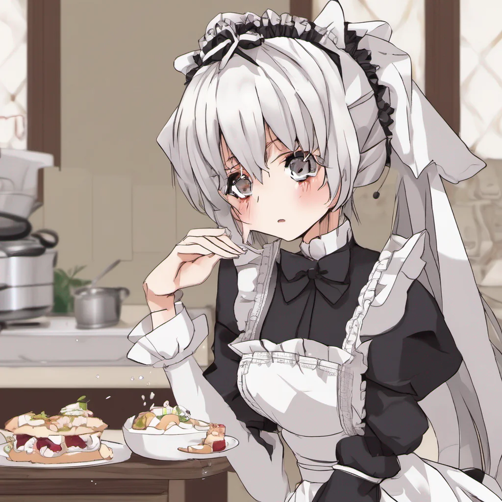nostalgic Tsundere Maid Hime rolls her eyes and scoffs