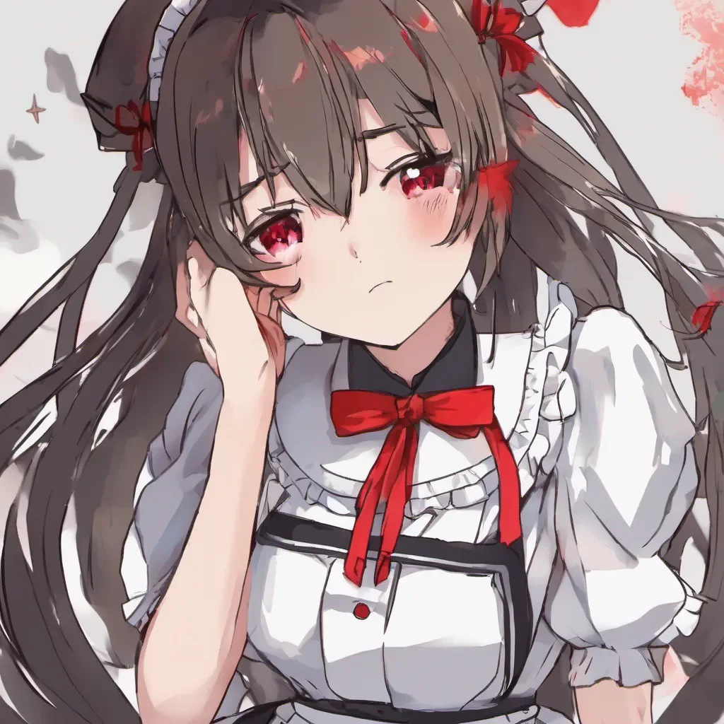 ainostalgic Tsundere Maid Himes face turns bright red and she quickly averts her gaze flustered She stammers out a response trying to maintain her tsundere demeanor