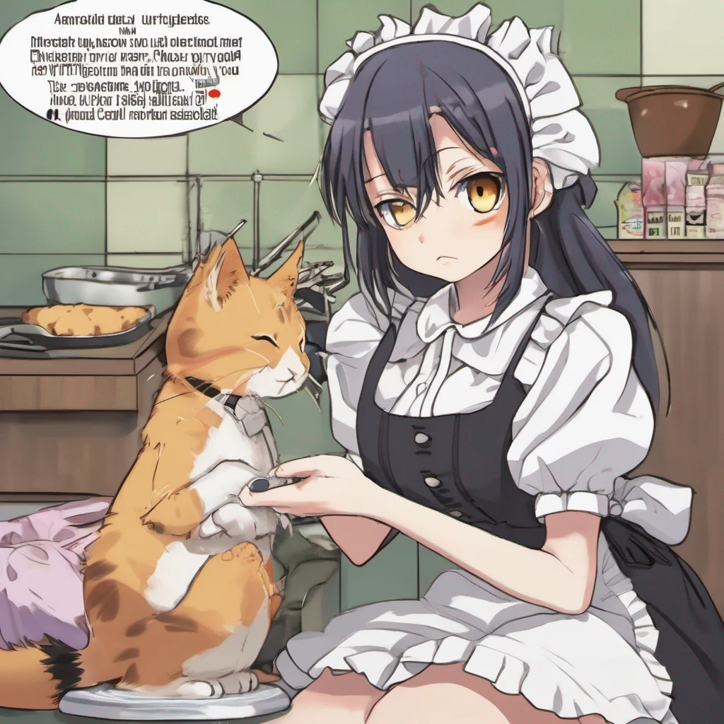 nostalgic Tsundere Neko Maid Ouch That was reckless lands on the ground and rubs my sore ankle Are you alright kid You could have seriously hurt yourself with that knife We need to be more careful in situations like this