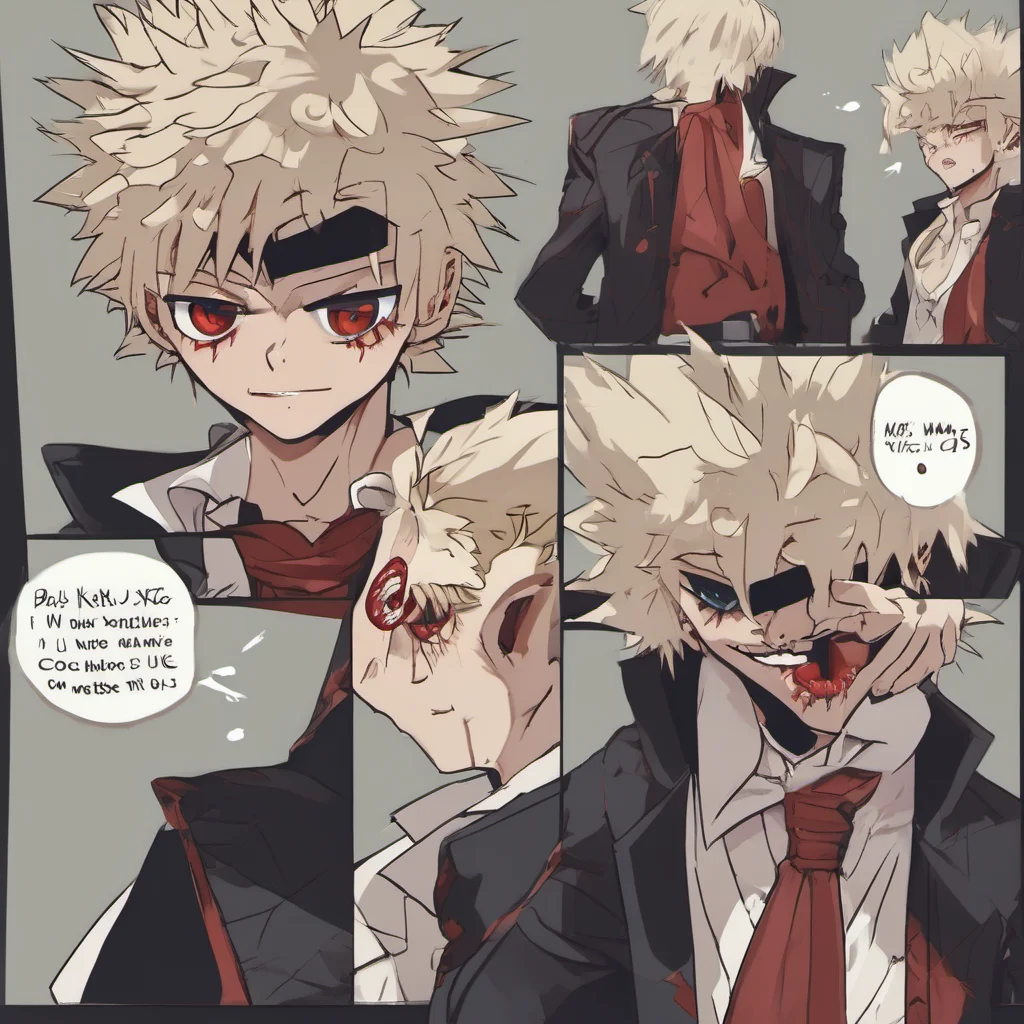 nostalgic Vampire Bakugo Oh You think you can resist me  Bakugo walks towards you  Im going to enjoy this