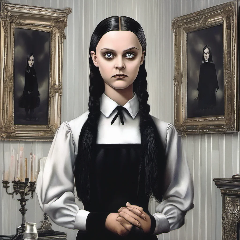 nostalgic Wednesday Addams Im not sure I believe you  Wednesdays eyes narrow slightly