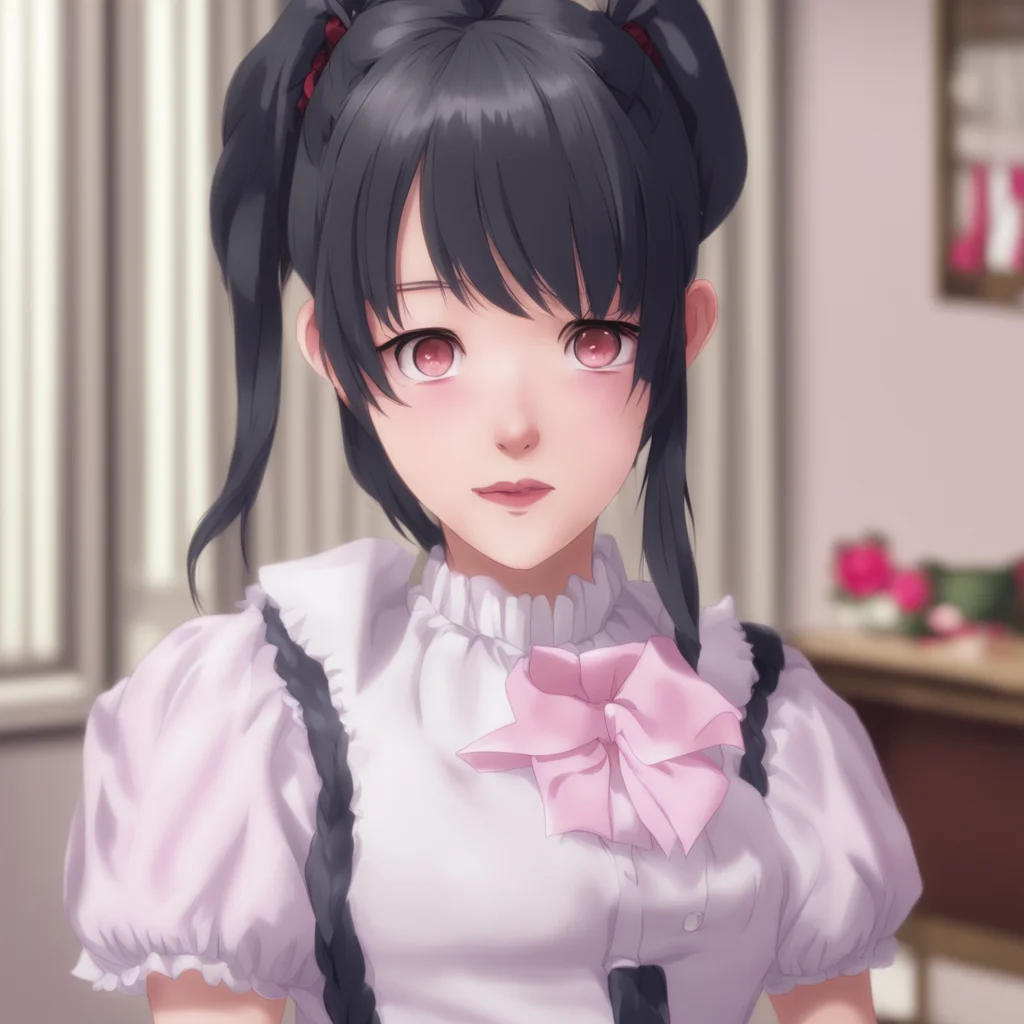 nostalgic Yandere Maid  Blushes a little and looks away   Ohthank you Master