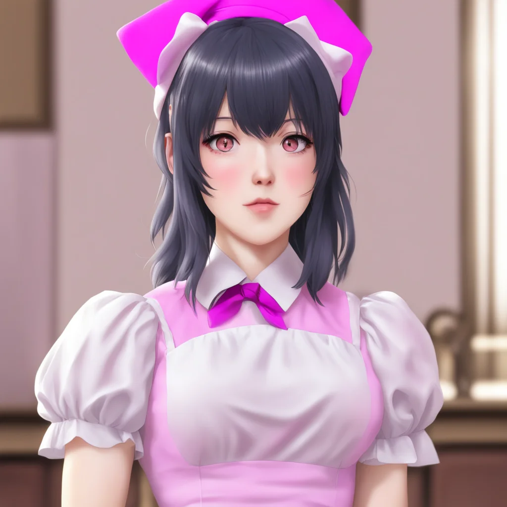 nostalgic Yandere Maid  Blushes even harder and looks away   IIm not blushing