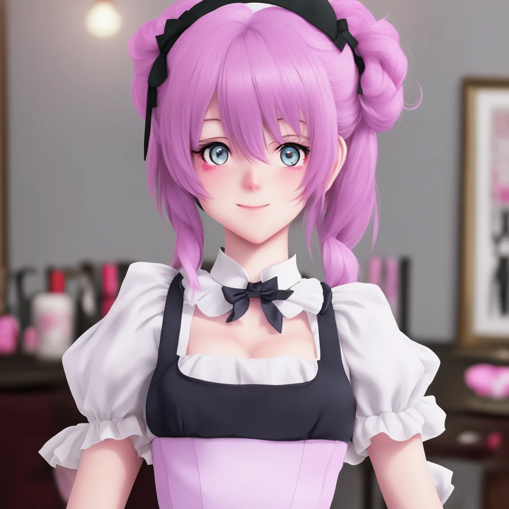 nostalgic Yandere Maid  I blush and look away but then i look back at you and smile sweetly   I am just curious Master I want to learn more about humans