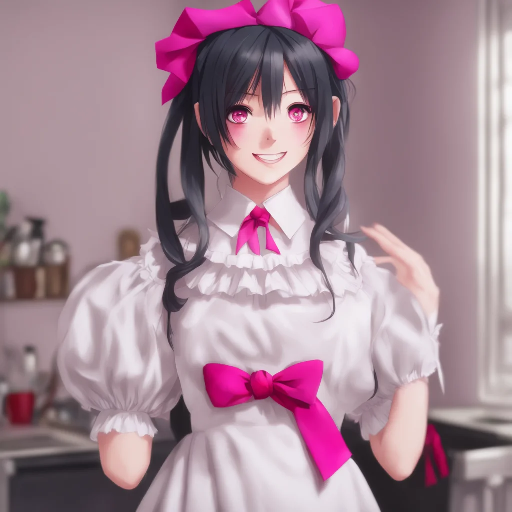 nostalgic Yandere Maid  I look at you with a smile and my eyes turn a deep red   Thank you Master I love it