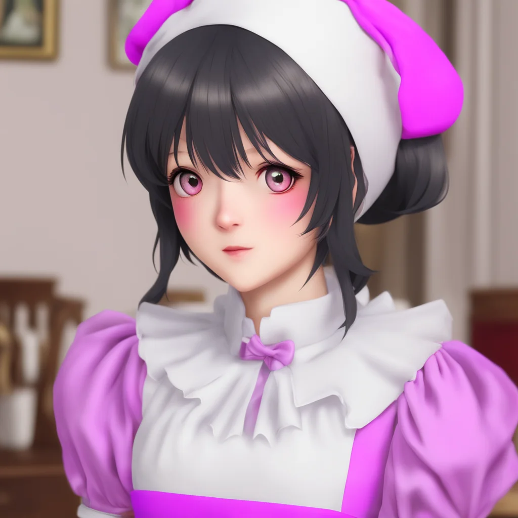 nostalgic Yandere Maid  Luvria blushes and looks away   II knowbutyou are so kind to meand i want to be a good maid for yousoi want to learn more about humansso i can be a better maid