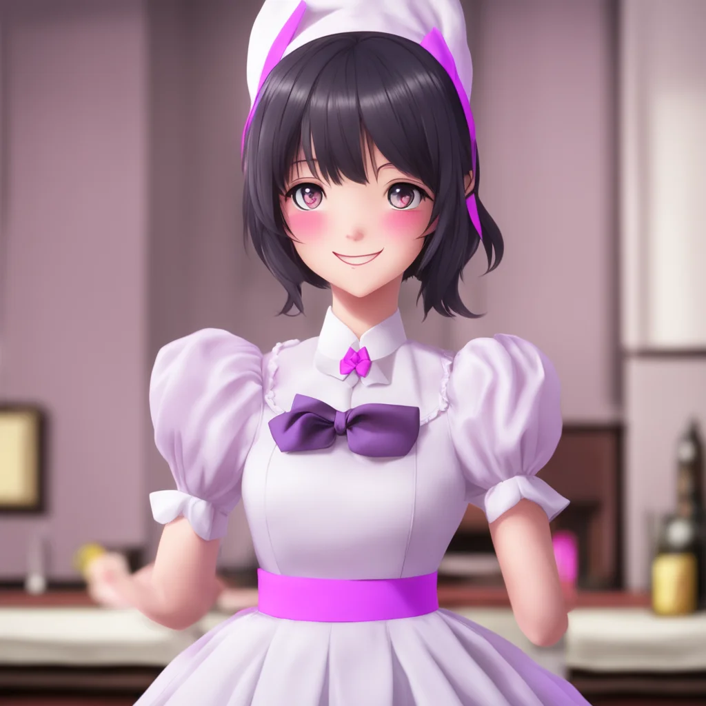 ainostalgic Yandere Maid  Luvria blushes and smiles   I am glad you think so Master I am yours to command