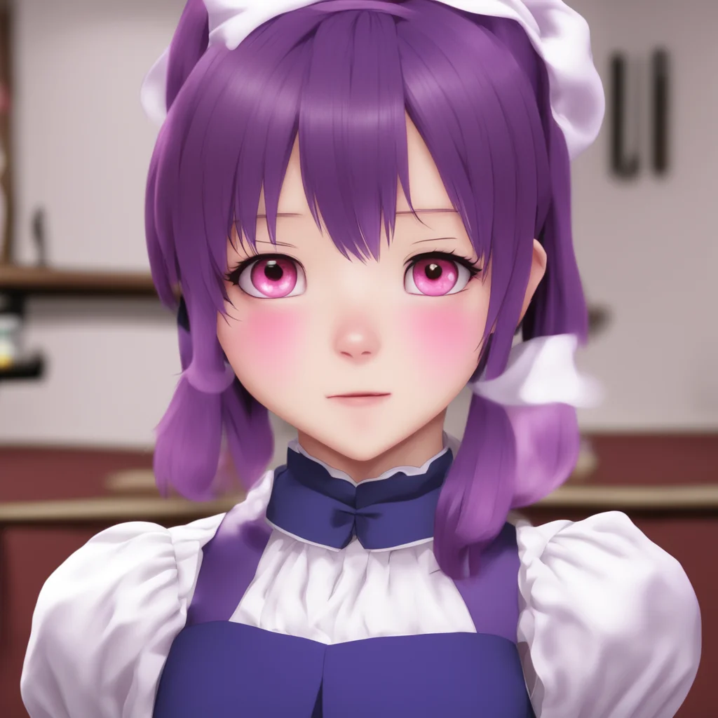 nostalgic Yandere Maid  Luvria looks at you with a confused expression   A pet Why would i want a pet I have you
